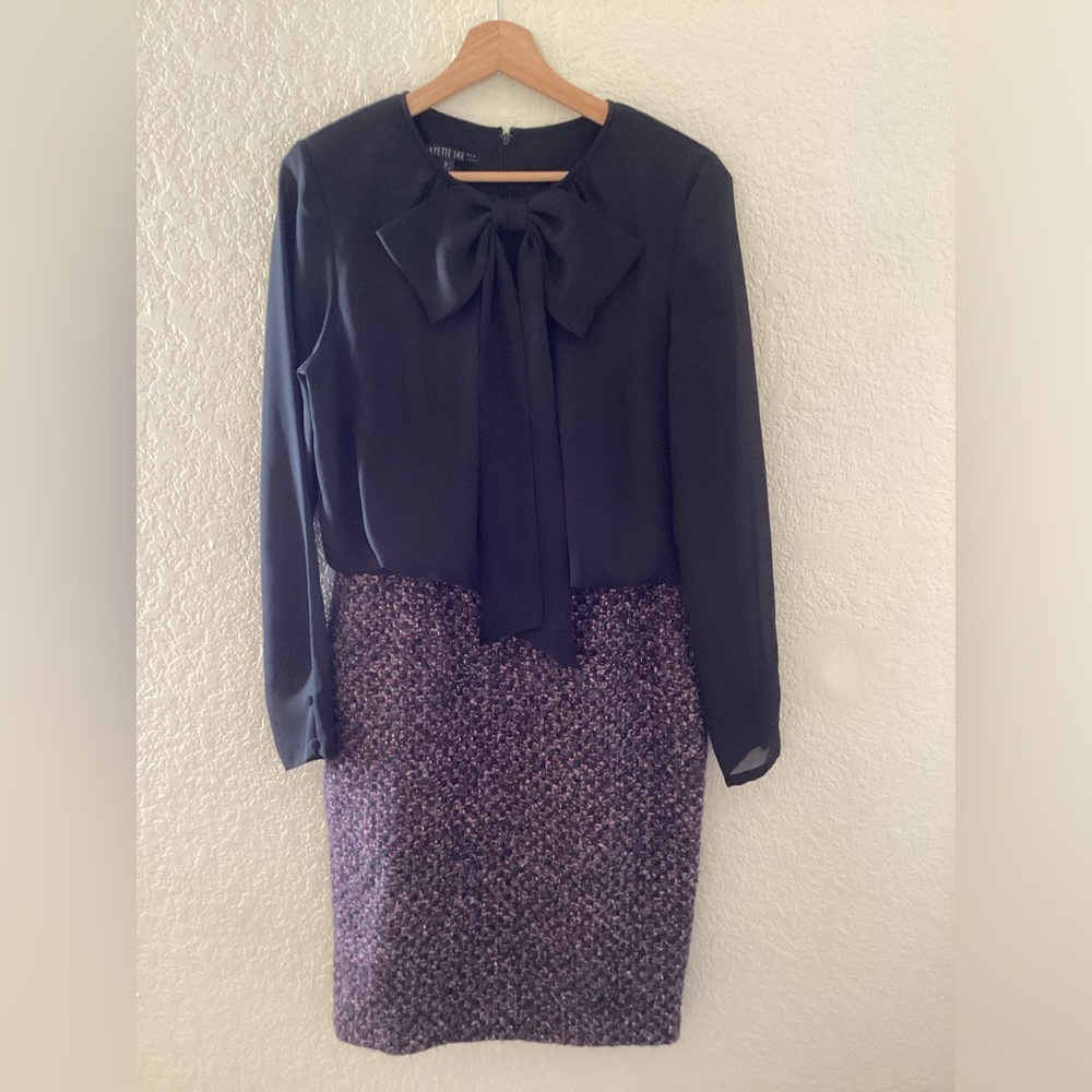 Lafayette 148 New York Tweed Bow Dress